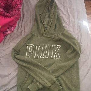 PINK green hoodie